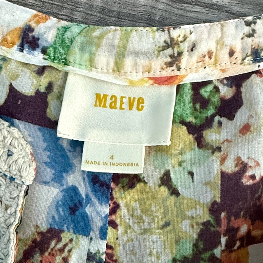 Like New Maeve Anthropologie Flora Patchwork Blouse - Picture 3 of 6